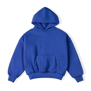 Sweat à capuche rétro ample en coton mélangé pour hommes, vintage, décontracté, personnalisé, urbain, extérieur, vêtements quotidiens, techniques brodées, teint uni - Product Image 4