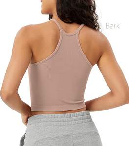 NG 2026 Camisetas sin mangas casuales de cuello cuadrado para mujer, de punto transpirable, lisas, con logo personalizado, largas - Product Image 1