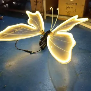 Lámpara Acrílica Impermeable IP65 de Diseño Moderno con Forma de Mariposa para Decoración de Jardín y Paisaje Exterior, 12 V CC - Product Image 4