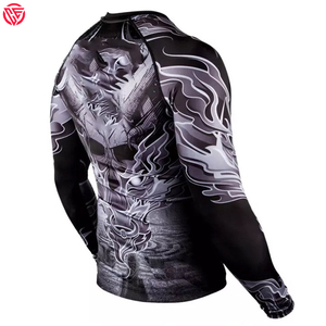Rashguard unisexe à manches longues de haute qualité, 100 % polyester, anti-UV, 220 g, fabrication sur mesure, fournisseur performant - Product Image 2