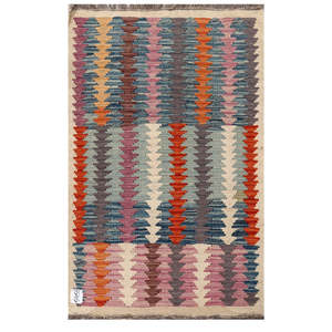 Alfombra Kilim de Maimana, Afganistán, 128 x 79 cm, Decoración de Pared - Product Image 1