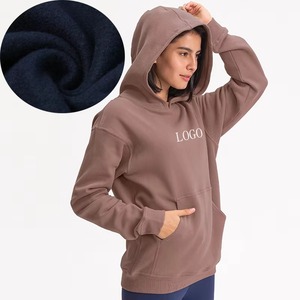 Automne hiver mode épais chaud femmes polaire sweat à capuche surdimensionné manteau avant dames pulls chaud poche à capuche veste - Product Image 1