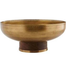 ชามใส่ผลไม้โลหะทำจากทองเหลืองโบราณ - Product Image 3