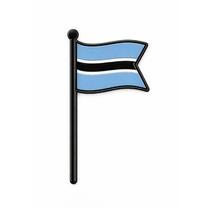 Épingles de drapeau du Botswana en émail métallique de forme personnalisée - Product Image 2