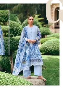 <b>Lawn</b> cotton digital print With Embroidery Work dress material collection available at wholesale rate ideal for party wear - Product Image 4