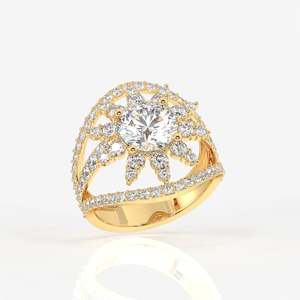 แหวนเงินสเตอร์ลิงประดับเพชรโมอิสซาไนต์ทรงกลม ดีไซน์หรูหราและสง่างาม ประเภทสินค้า - Product Image 3