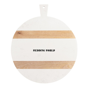 Tabla de cortar redonda de mármol, tabla de queso de diseñador hecha a mano de alta calidad, tabla de cortar clásica y elegante al por mayor - Product Image 3