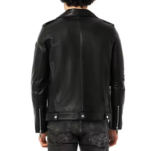 Chaqueta de Cuero Vacuno de Talla Grande al por Mayor para Hombre, Chaqueta de Cuero de Cordero de Moda de Invierno para Hombre, Chaqueta de Cuero para Hombre - Product Image 4