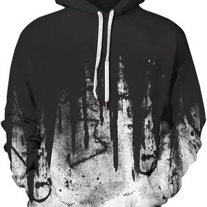 Người Đàn Ông Của 100% Bông Áo Thun Áo 3D In Mùa Đông Áo Với Túi Mát Trang Phục Lông Cừu - Product Image 1