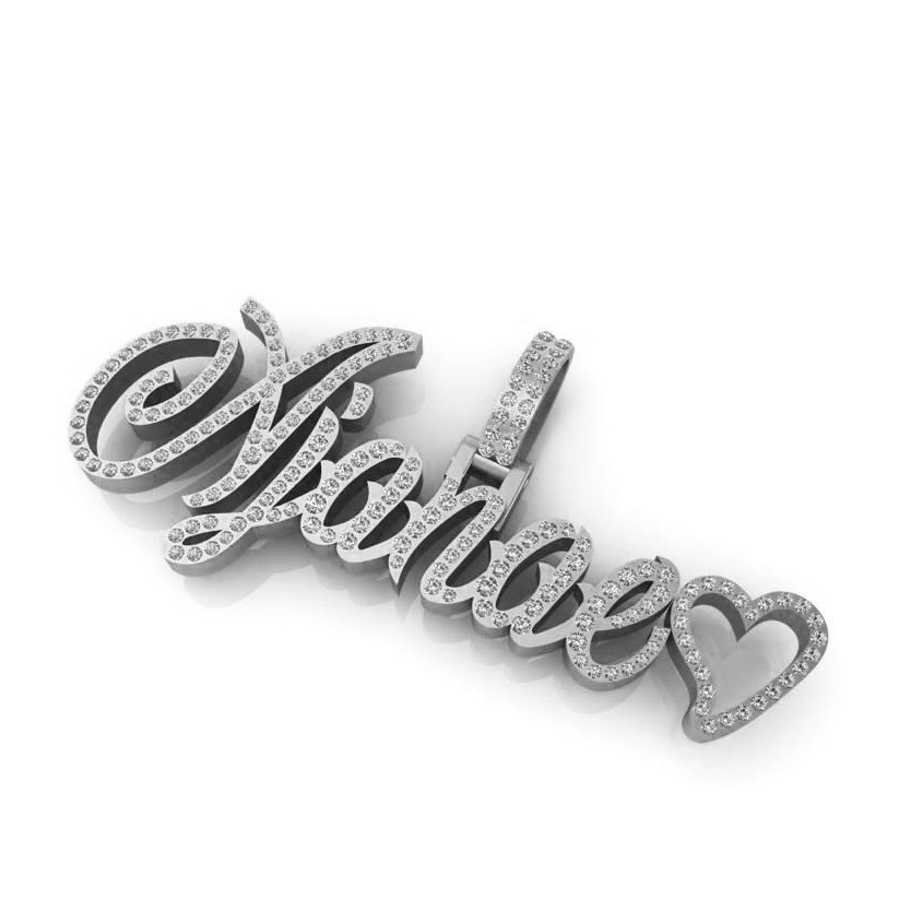 10k Gold White Gold Name Necklace With Diamonds Shop Custom Name