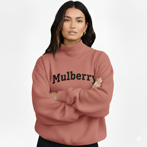 Women Winter Oversized Mockneck Fleece Pullover Casual Loose Relaxed Streetwear <b>Top</b> Front Logo Eco-Friendly Customizable for - Product Image 1