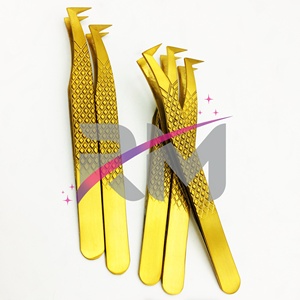 RMI meilleur produit Diamond Grip Slim Point incurvé Shin or Plasma couleur Extension de cils ensemble de pinces à épiler - Product Image 3