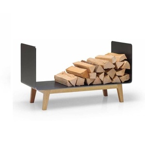 High Arrival Firewood <b>Rack</b> in Rusted Metal Ideal for Stylish <b>Indoor</b> Outdoor Wood Holder & Tabletop Accessories - Product Image 6
