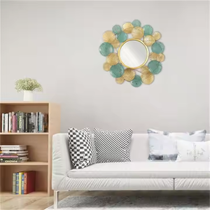 Art décoratif fleurs métal creux luxe forgé créatif fait à la main miroir suspendu miroir personnalisable - Product Image 2