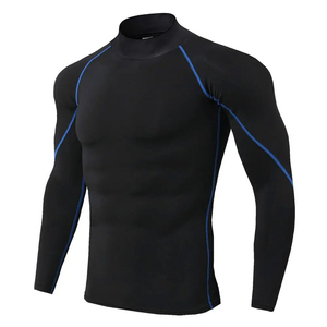 Haut de compression sport taille haute pour homme T-shirt de gymnastique à manches longues à séchage rapide pour musculation et course à pied Fitness Rashguard - Product Image 4