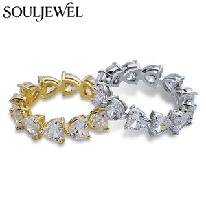 Anillo <span class=keywords><strong>de</strong></span> Eternidad Souljewel con Incrustaciones <span class=keywords><strong>de</strong></span> Circonitas Cúbicas en Forma <span class=keywords><strong>de</strong></span> Corazón, Material <span class=keywords><strong>de</strong></span> Latón, Estilo Hip Hop para Hombres y Mujeres, Regalo <span class=keywords><strong>de</strong></span> Joyería para Raperos y Fiestas - Product Image 3