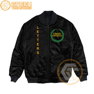 Chaqueta universitaria bordada de satén Omega personalizada de alta calidad, ropa griega transpirable para hombres, fraternidad, venta al por mayor, tela de invierno - Product Image 1