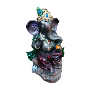 Statue de Ganesh Ji en résine, faite à la main, peinte à la main, décoration religieuse traditionnelle pour mariage, décoration de la maison, Pooja indien - Product Image 6