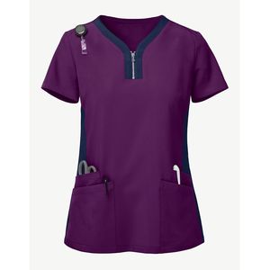 Precio de fábrica Uniforme de mujer Cuello en V Túnica Top Enfermera Logotipo personalizado Tamaños Médico Hospital Clínica Laboratorio Venta al por mayor Scrub Set - Product Image 6