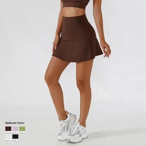 Jupes de tennis pour femmes à prix avantageux, extensibles, respirantes, de couleur vive, taille haute, en forme de V, avec short intégré - Product Image 3