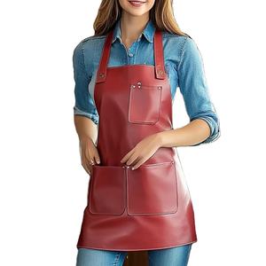 High Quality Leather Baking Mat Bib <b>Apron</b> with Reusable Classic Daily Knit Pockets - Product Image 3