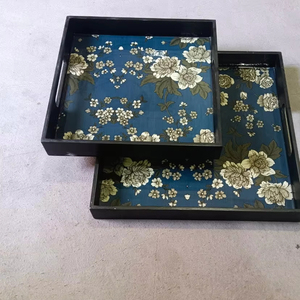 ชุดถาดเคลือบอีนาเมลแบบดั้งเดิมพร้อมงานศิลปะที่กำหนดเองสำหรับของขวัญรอมฎอนและเทศกาล - Product Image 1