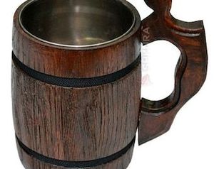 Jarra de cerveza ecológica hecha a mano con mango de madera, jarra de cerveza de madera al por mayor para el hogar y el restaurante, regalo de Navidad - Product Image 6