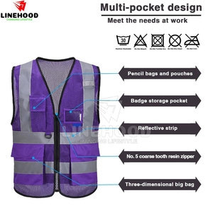 Chaleco de seguridad para hombre de color personalizado de gran venta, ropa de trabajo de tendencia superior de poliéster transpirable e impermeable - Product Image 5