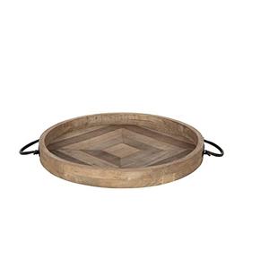 Plateau en bois naturel et métal plateau de nourriture en bois avec poignée en métal noir pour taille personnalisée prix bon marché avec vente bas prix - Product Image 1