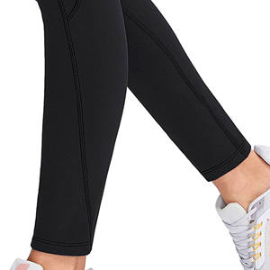 Pantalon femme taille haute Gym Fitness pantalon respirant vêtements de sport Scrunch bout à bout cationique sans couture taille élastique solide Yoga Spandex - Product Image 2
