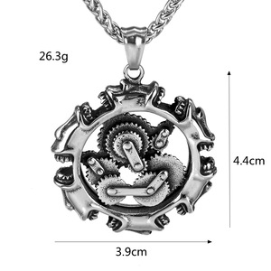 yunnique <b>Titanium</b> Steel Men's Pendant Necklace-Retro Punk Motorcycle Gear Fashion Wholesale - Product Image 5