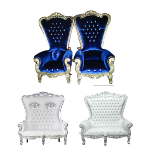 Vente en gros Chaises royales pour trône de mariage Chaises de mariage de haute qualité à dossier haut Chaise de mariage du roi Direct d'usine Prix bon marché - Product Image 5