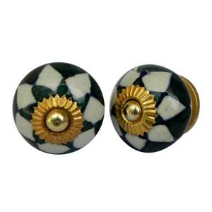 Vente en gros de boutons d'armoire en céramique, poignées de commode vertes, tiroir de salle de bain 3.81 cm, nouveau Design exclusif CK-247 - Product Image 3