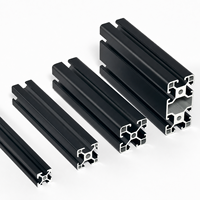 Profilé en aluminium anodisé sablé noir à fente en T 2020 3030 4040 4080 pour banc de travail automatisé et cockpit de simulation de course