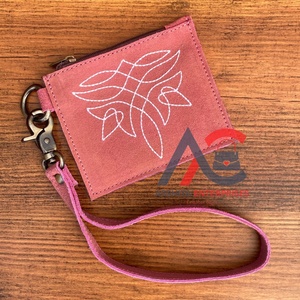 Monedero de cuero de gamuza auténtica, monedero Stich para botas, pequeño, recién llegado, gran oferta de moda, monedero Unisex - Product Image 1