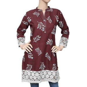 คุรตีพิมพ์ลายสำหรับผู้หญิง - สีมารูน - Product Image 2