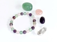 Kit de Cristales del Zodíaco Piscis Premium al por Mayor con Pulsera de 8mm, 4 Piedras Pulidas y Tarjeta, Cristales Curativos para Yoga y Meditación