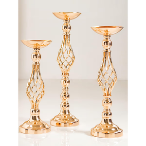 Bougeoir au design unique Bougeoir royal pour décoration intérieure Pièce maîtresse de réception de mariage Photophore en métal avec antiquité - Product Image 5