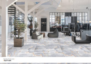 Carreaux en céramique polis aspect luxe 600x600mm, finition brillante Surf Ash, qualité supérieure, design italien, carreaux 2x2 pieds pour entrée - Product Image 2