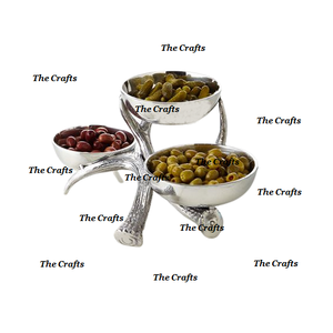 Bol décoratif de couleur argent en aluminium de la meilleure conception avec le support en aluminium pour l'usage à la maison d'hôtel et de restaurant - Product Image 1