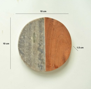 Luxury Marble and Wood <b>Coasters</b> <b>Set</b> of 4 for Drinks - Unique Gift <b>Set</b> for Weddings, Engagements, Anniversaries - Product Image 2