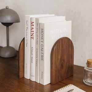 Juego de Sujeta Libros de Madera Natural de Primera Calidad con Base Antideslizante para Biblioteca y Sala de Estudio Disponible a Precio de Descuento desde India - Product Image 1