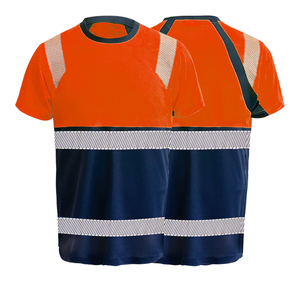 Panneau haute visibilité-T-shirts de travail à manches courtes pour hommes avec logo personnalisé imprimé haute visibilité construction bandes réfléchissantes coupe surdimensionnée - Product Image 6