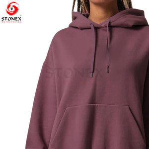 Pull à capuche athlétique classique pour femmes coupe ample en coton avec logo avant de nombreuses couleurs pour l'hiver meilleur prix - Product Image 4
