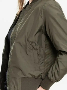 Chaqueta Bomber de Cuello Alto para Mujer, Personalizada, de Alta Calidad, con Cierre Frontal, Exterior de Algodón, Transpirable e Impermeable - Product Image 4
