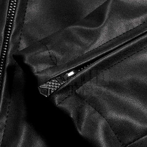 Chaqueta de Cuero con Cierre para Hombre, Estilo Moderno, Alta Calidad, Transpirable, de Secado Rápido, Cuello Alto, Invierno, Servicio OEM, Excelente Relación Calidad-Precio - Product Image 3