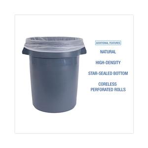 Bolsas para Basura de Alta Densidad Boardwalk de 33 Galones, 14 Micras, 33 Pulgadas X 38 Pulgadas Bolsas de Basura Perforadas Naturales para el Hogar, 25 Bolsas/Rollo, 10 - Product Image 6