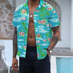 Chemises Hawaii pour hommes, vêtements d'été à séchage rapide, chemises de plage personnalisées avec impression par sublimation, manches courtes et fonction anti-rides - Product Image 3