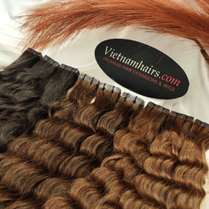 100% véritables extensions de bande de kératine meilleure qualité pleine cuticule vague Curl Styles Super Double dessiné qualité d'exportation fait vietnamien - Product Image 1