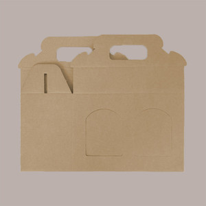 10 Uds. Caja de cartón marrón 130x60H90mm para 2 tarros de salsas de crema para favores de fiesta - Product Image 3